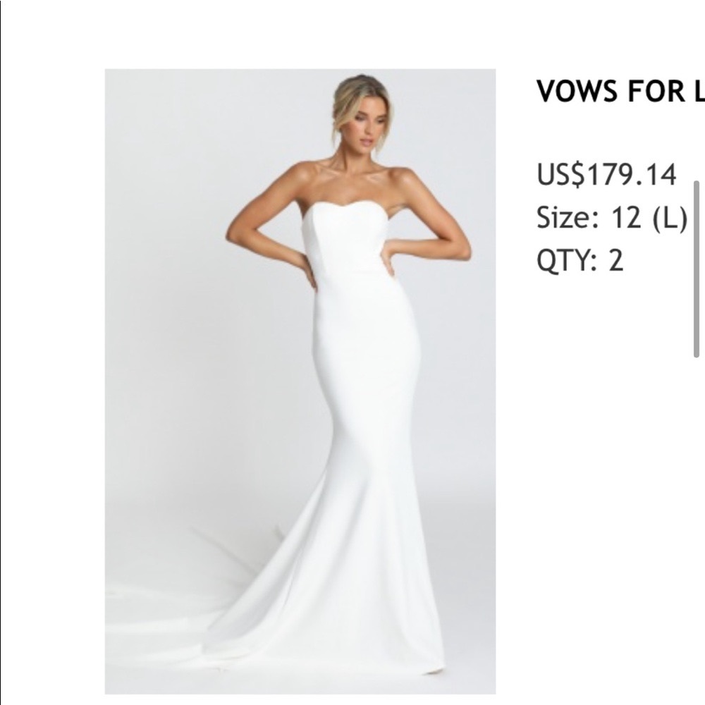 Showpo Vows for Life Wedding Gown Size US 8 UK 12